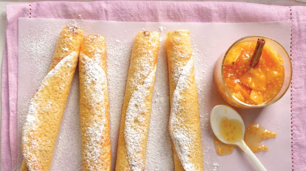 Crepas francesas con mermelada de guayaba