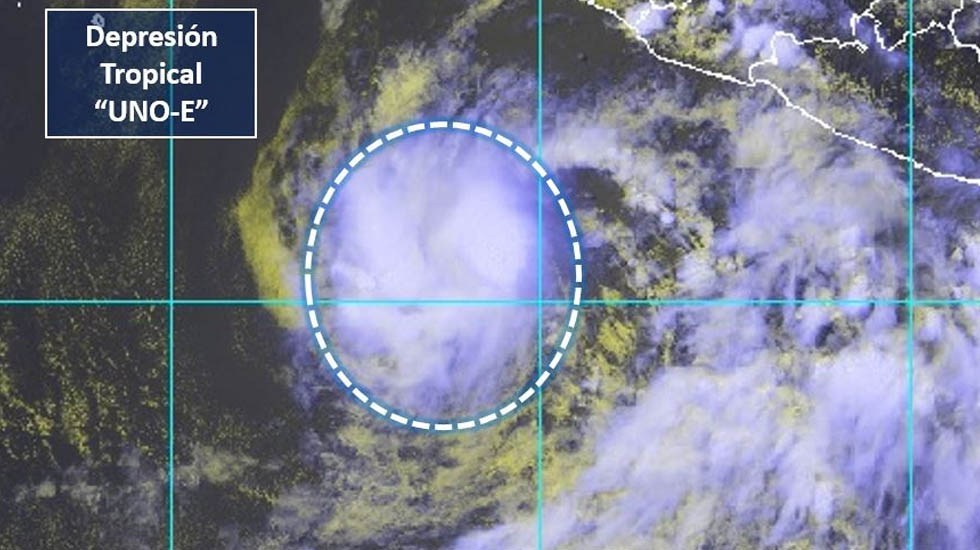 Depresión Tropical “UNO-E” se forma en costas de Colima
