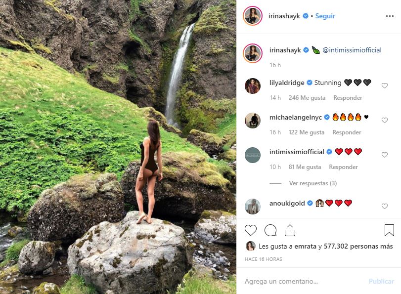 Irina Shayk celebra soltería con triunfante foto en el bosque