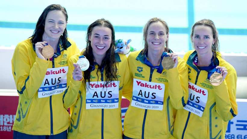 Equipo femenil de Australia rompe el récord 4×200 en Gwangju