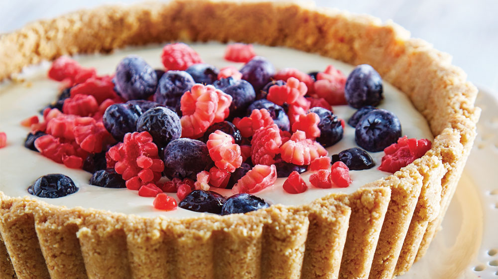 Pay frío de yogur con frutos rojos